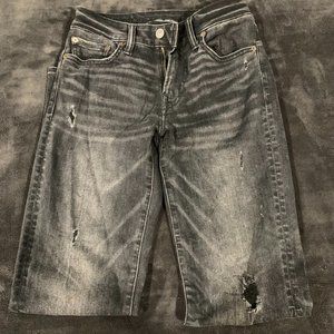 American Eagle Men's Black Distressed Jeans